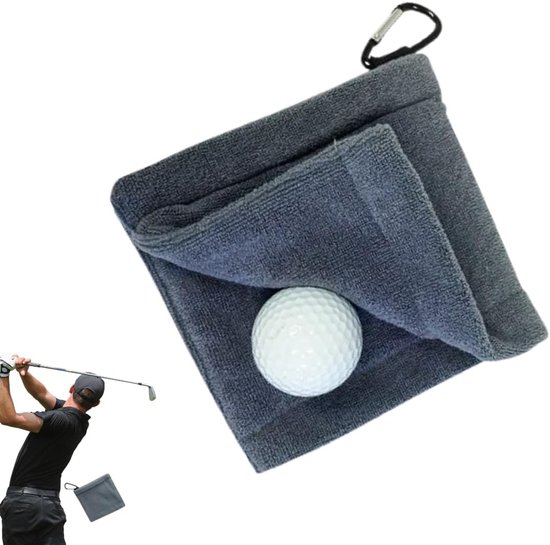 2 stuks pakket golfhanddoeken 5,5 x 5,5 inch grijs golf droge natte golf handdoeken zak golf handdoeken met klem handdoeken voor golfbaan oefening handdoeken van Merkloos