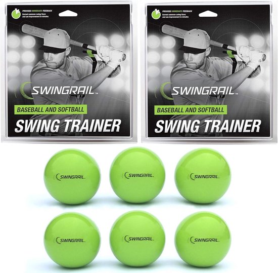 2 Stuks Slaghulpmiddel voor Honkbal/Softbal Training & 6 Gewicht Ballen van Merkloos