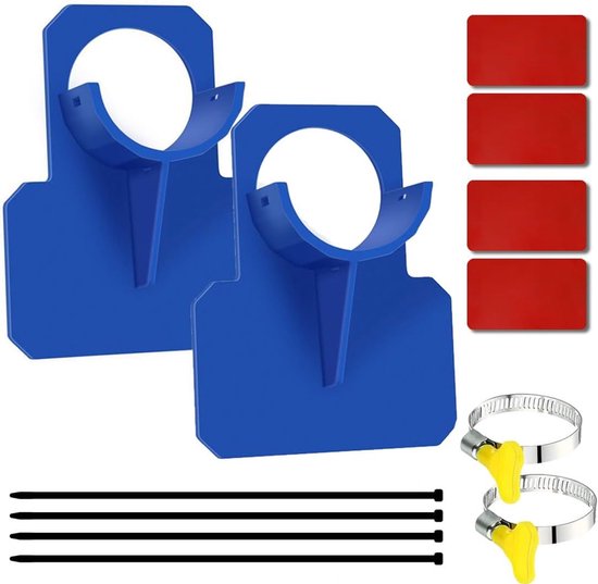 2 stuks zwembadslanghouders, zwembadslanghouders, knikbescherming van kunststof, zwembadpijphouder, geschikt voor slangen kleiner dan 38 mm diameter, blauw