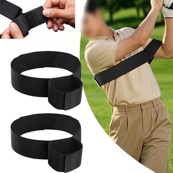 2 x Schuivend golftrainingshulpmiddel & swingcorrector - Elastische polscorrectieband voor training binnen en buiten; verstelbare golftrainingsband met armsteun/controlebeugel (ook geschikt voor honkbal/softbal)