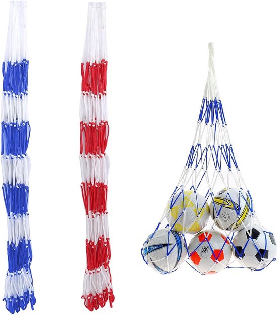 2 x Voetbalnet - Rood en Wit - Blauw en Wit