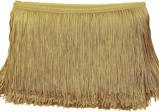 20 cm x 3 m franje boord, franjelint decoratielint dansfranjes, snijfranjes, zijden kwast, franjes, linten om te naaien, doe-het-zelf knutselen, kleding, lingerie, kostuums, gordijnen, decoratie, goud