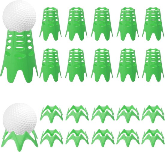 20 Stuks Golf Tees voor Simulator en Training, Ideaal voor Thuis en Buiten, Geschikt voor Alle Sportliefhebbers en Atleten (10 Lange & 10 Korte, Groene Kleur)