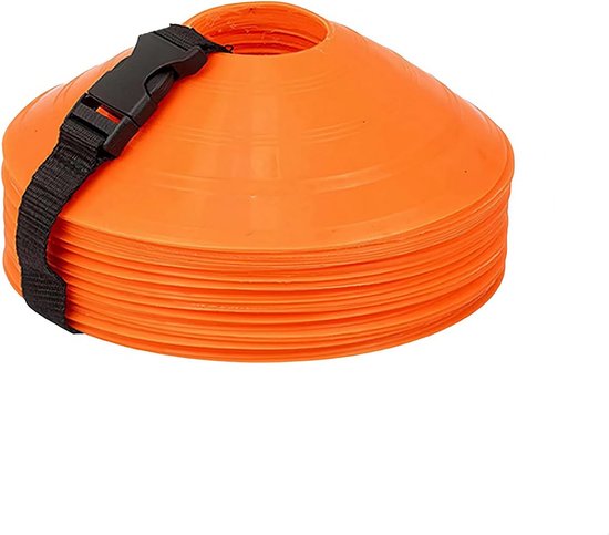 20 Stuks Trainingskegels - Markering Kegels Voor Voetbal, Basketbal & Sport Training - Inclusief Draagriem van Merkloos