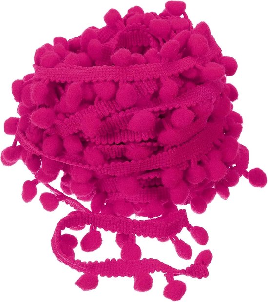 20 yards pompon bal fringe trim, lint naaien accessoire DIY ambachten voor huisgordijnen kleding kussen decoratie (8 mm, fuchsia) | Lint naaiaccessoire, voor thuis gordijn kleding kussen decoratie