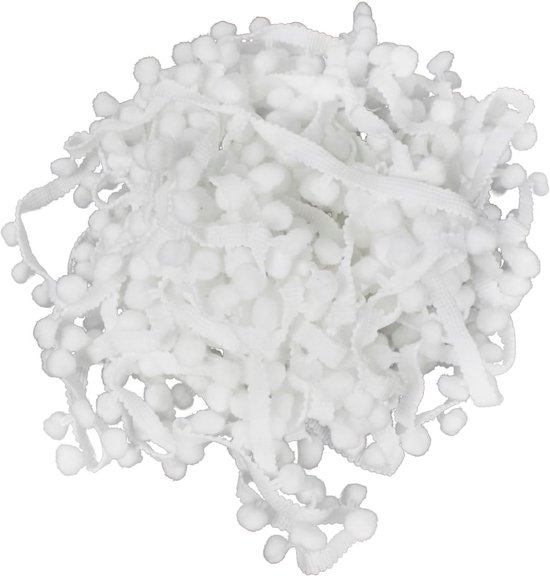 20 Yards Wit 10Mm Pom Pom Trim Bal Fringe Lint Kwastje Naaien Trim Voor Kleding Diy Ambachten Woondecoratie