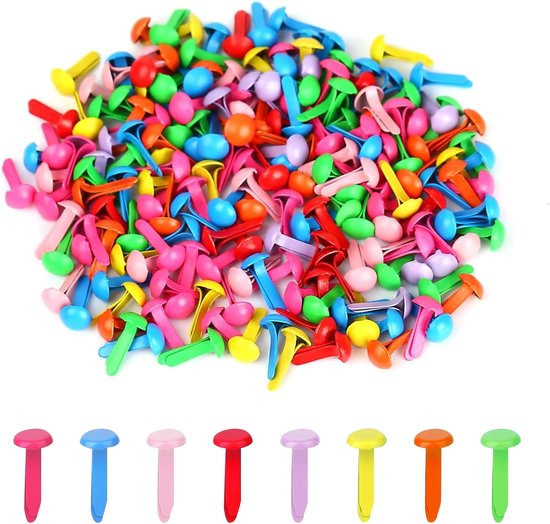 200pcs Small Round Metal Needles, Round Head Brooch Round Head Bag Model Golden Round Head Nails Suitable for Crafting, Suitable for Scrapbooking (Color) van Merkloos