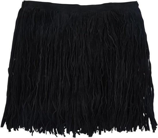 2,18 Yards Suede Fringe Trim Zwart Dubbelzijdig Lederen Kwastje Western Fringe Trim Cowboy 31 cm Breed Naaien Franje Trim voor Ambachten DIY Naaien Jurk Ambachten Rok Decoratie
