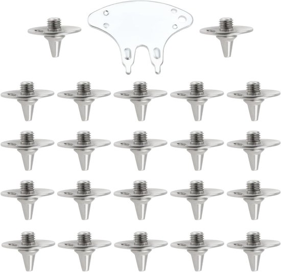 22-delige vervangende metalen cricket spikes met schroef en sleutel voor lichte cricket- en golfschoenen, draaddiameter 5,7 mm