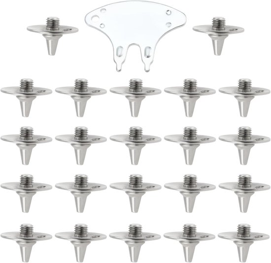 22-delige vervangende metalen cricket spikes met schroef, sleutel en 5.7mm draad voor lichte cricket- en golfschoenen