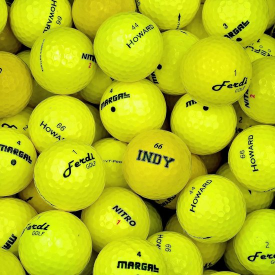 24 Gele Optic Mix Golfballen - Herbruikbaar en Hoge Kwaliteit (Inclusief Draagtas)