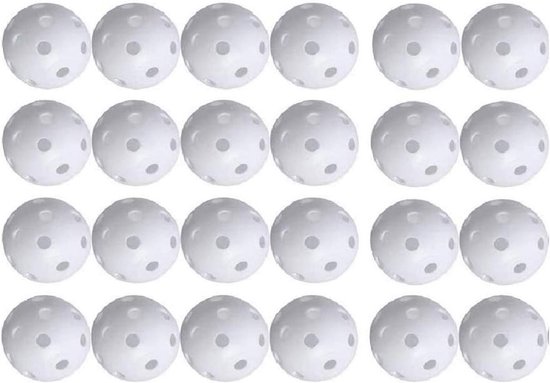 24 stuks perforerde trainingsballen voor golf, veilig voor binnen en buiten oefenen van Merkloos