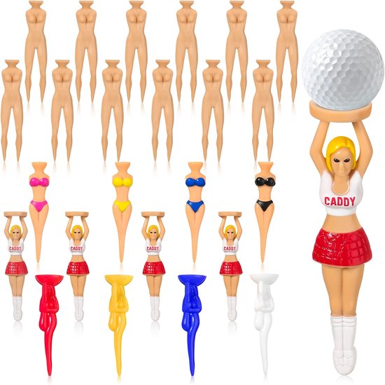 24Pcs Grappige Golf Tees - Dames Bikini - Pin Up Golf Tees - 76mm/3 inch Plastic - Golf Training Accessoires - Cadeau voor Ooms - Vrijgezellenfeest van Merkloos