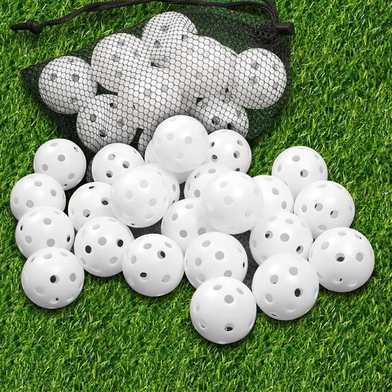 24x Witte Golf Oefenballen met Luchtgaten - 40mm Training Ballen voor Swing Practice - Veilig voor Tuin en Binnenshuis van TDGGJQALQ