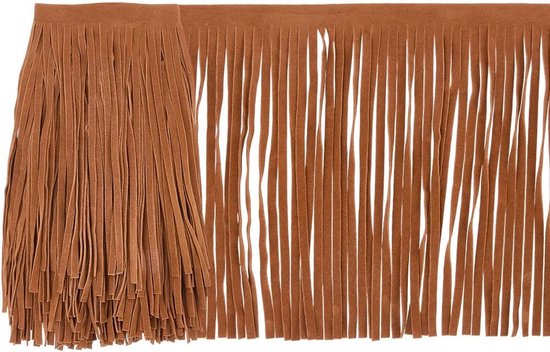 2,74 m dubbelzijdige fluwelen franje 20 cm breed kokosbruin hertenfluweel dubbelzijdige decoratieve franje lint naaibare kwastjesfranje voor handgemaakte tassen jurken gordijnversiering