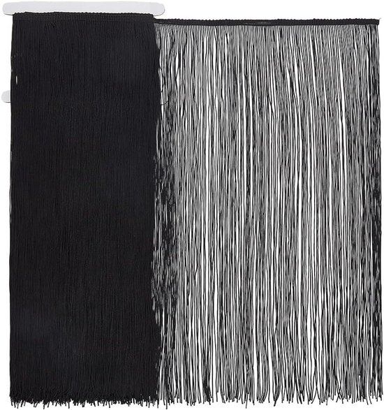 2m lange kettingrand franje rand 50cm breed polyester kwast kant lint zwart naai kwast rand rand lint voor doe-het-zelf knutselen naaien kleding accessoires lampenkap decoratie
