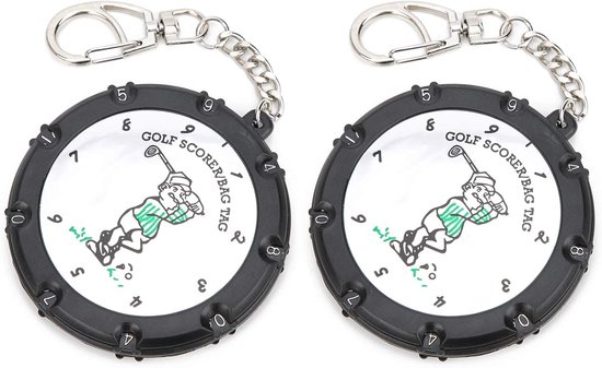 2pcs Golf Score Counters - Portable Stroke Counter - Double Sides - 18 Holes Golf Scorer - Golf Accessory met Keychain van Merkloos