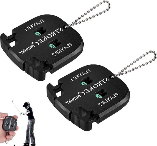 2pcs Golf Scorer Counter - Impact Monitor - Wave Impact Monitor - Mini Square Golf Counter voor 2 Spelers - Golf Result Indicator van Merkloos