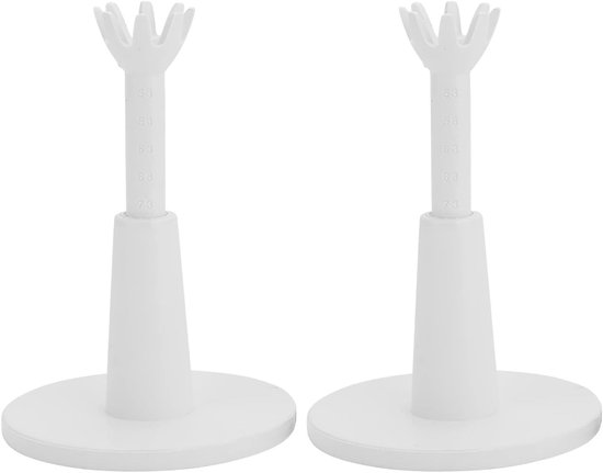 2Pcs Verstelbare Hoogte Golf Tees - Witte Plastic Houder - Driving Range - Turn Lock Rubber - Oefening - Trainingsaccessoire - Golfmatten