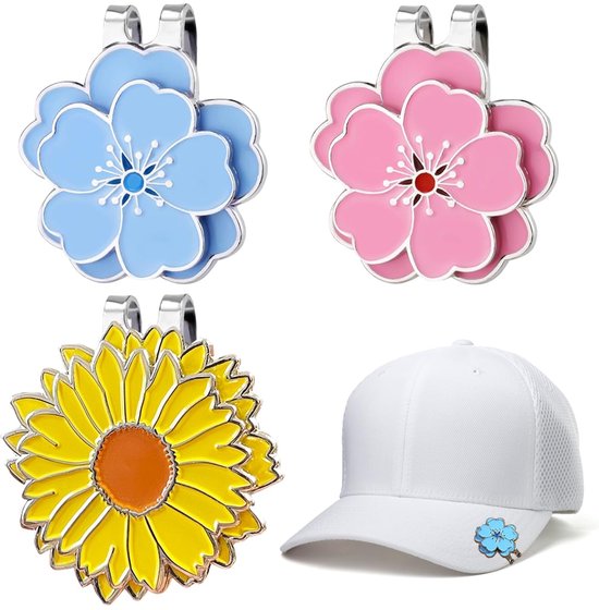 3-delige Golfbal Marker Set met Magnetische Hoedclips