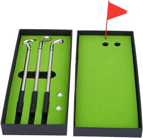 3-delige Mini Golfballen Set met Balpen en Vlag - Grappig Bureau Gadget Cadeau van Merkloos