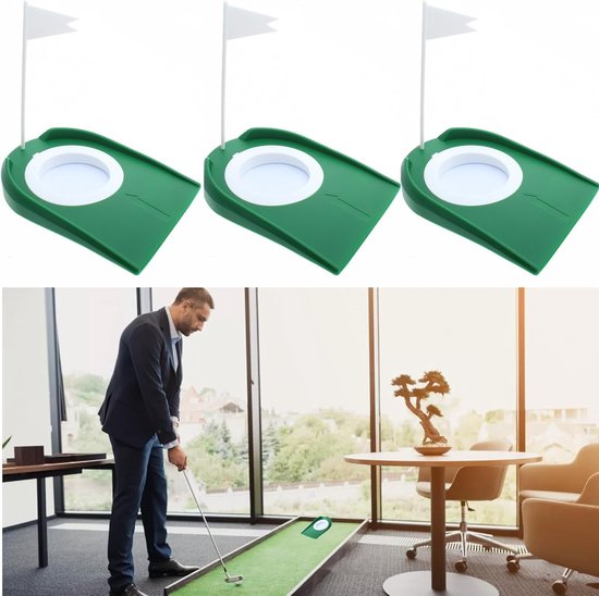 3 Golf Cups voor Putting, Verstelbare Hole en Vlag, Ideaal Golf Equipment voor Verbetering van Swing en Precisie van Merkloos