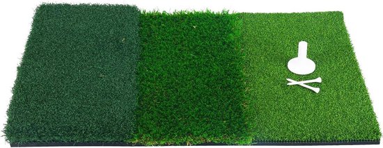 3-in-1 Afslagmat Golf 64 x 41 cm met Rough en Fairway - Golftrainingsmat met Rubber Tee golf net van Pure2Improve