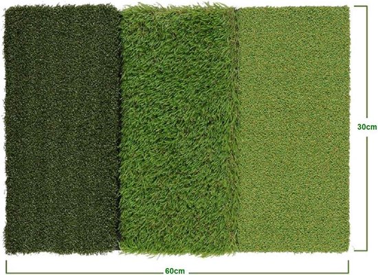 3 in 1 Golf Oefening Mat 60x30 cm met Rough en Fairway - Training Range Practice Mat van Pure2Improve