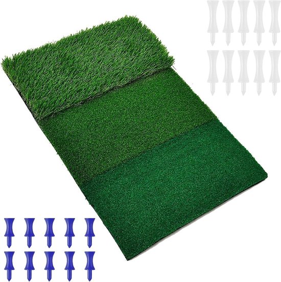 3-in-1 Golf Trainingsmat voor Driving, Chipping en Putting, Vouwbare Hammock Mat, 60 x 30 cm, Ideaal voor Thuis en Buiten Gebruik van Merkloos