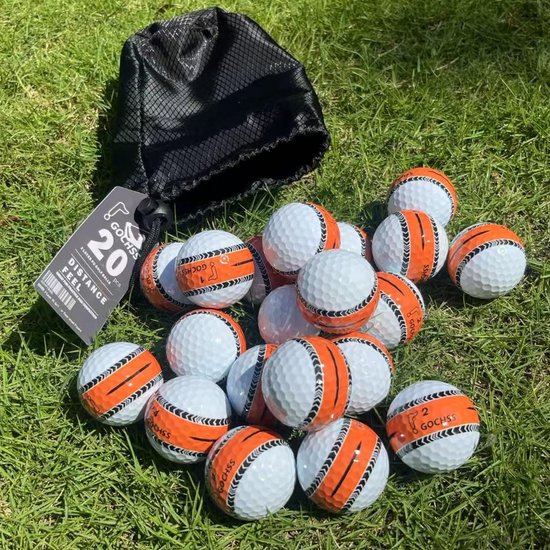 3-Laags Golfballen met Doellijn - 20 Stuks - Optimale Spin en Vluchtstabiliteit van Merkloos