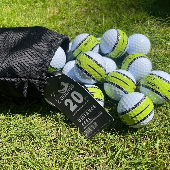 3-laags Golfballen met Doellijn - 20 Stuks voor Precisie en Maximale Spin van Merkloos