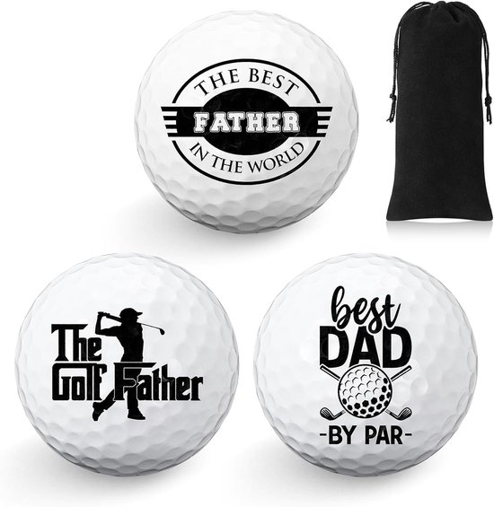 3 Stuks Golfballen Cadeauset voor Verjaardag - Grappige Golfballen voor Mannen en Vader, Ideaal voor Golf Enthousiastelingen