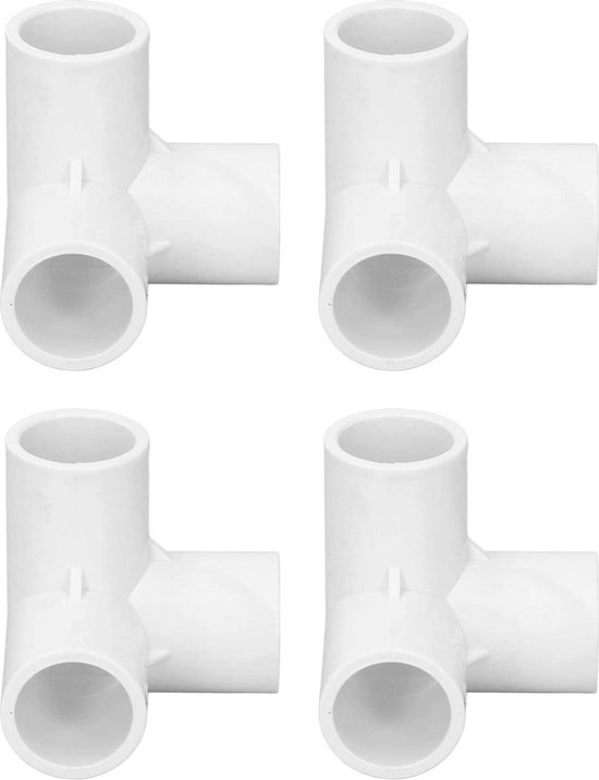 3 Way Tee PVC Fittings - 10 Stuks - PVC Plastic Haakse Tee Connector - 20mm Binnendiameter - Waterleidingen Meubels Kas - Wit . van Merkloos