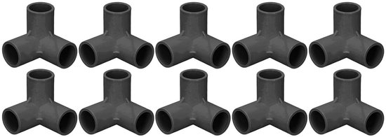 3-Weg PVC Buiskoppelingen - 10 Stuks - Plastic Tee, Hoekconnector en Koppelstukken voor 25mm Binnen Diameter - Duurzaam en Lichtgewicht