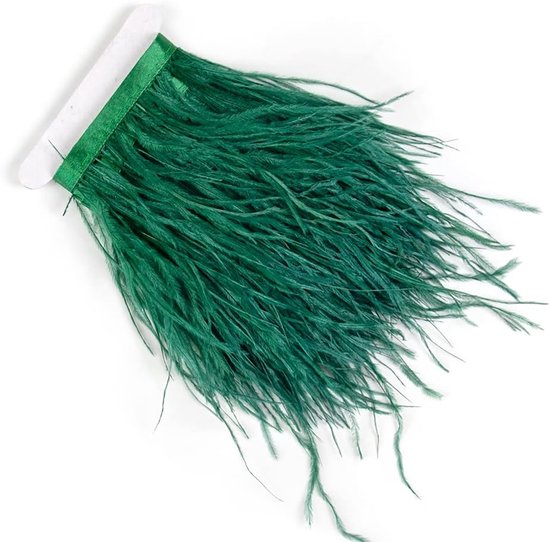 3 Yards 10-15 cm Donkergroene Struisvogelveren Trim Fringe voor Diy