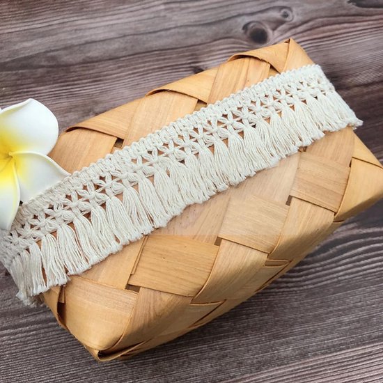 3 yards 3 cm breed beige katoen kwastje kant lint franje trimmen franje rand kwastje trimmen naai-accessoires voor doe-het-zelf kostuums kleding gordijn kleding tafelkleed bruiloft decoratie