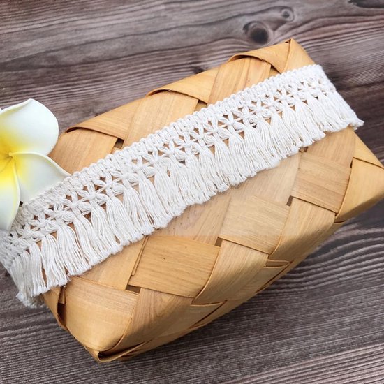 3 yards 4 cm breed wit katoen kwastje kant lint franje trimmen franje rand kwastje trimmen naai-accessoires voor doe-het-zelf kostuums kleding gordijn kleding tafelkleed bruiloft decoratie