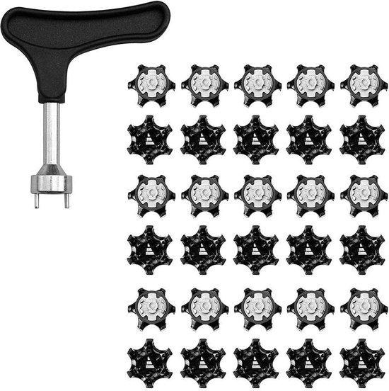 30 STKS Antislip Golfschoenen Spikes - Vervanging Zachte Snelle Twist Studs met Golf Spike Wrench - Golf Training Aids van Merkloos