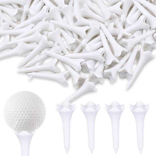 30 stuks korte golftees van kunststof voor verbeterde duurzaamheid en stabiliteit, vermindert wrijving en zijspin, ideaal voor golfers