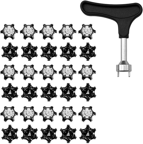 30x Anti-slip Golfschoen Spikes Vervanging met Draai Sleutel