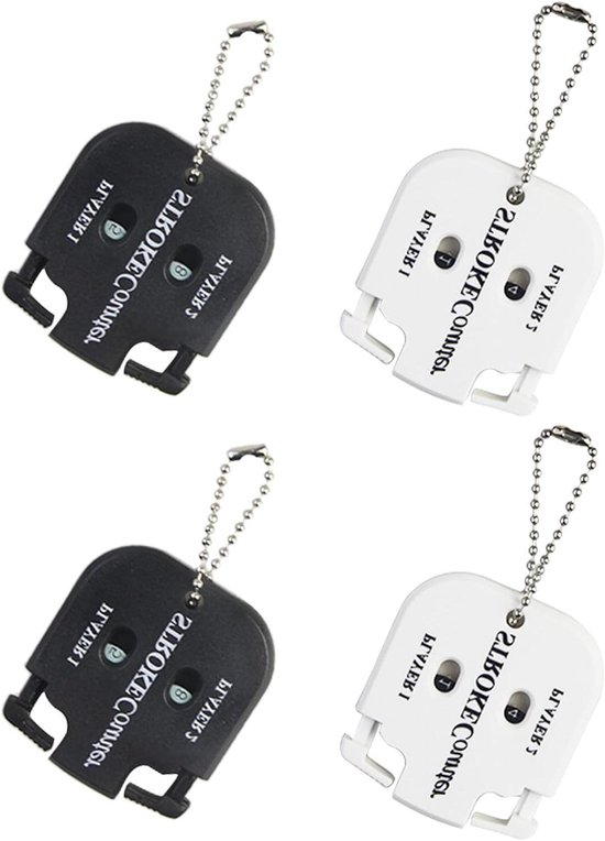 4-delige Golf Shot Clicker Teller voor 2 Spelers, Draagbaar met Sleutelhanger voor Toernooien & Spellen
