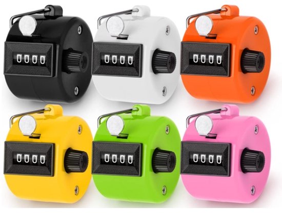 4-Digit Handteller - Mechanische Telker van ABS Plastic - Handbediening, Resetfunctie - Voor Golf, Hardlopen, Telliedjes - Sporters, Docenten, Kantoormedewerkers - Handteller - Meerkleuren - 14x8x3 cm - 1 Stuk van Toivo