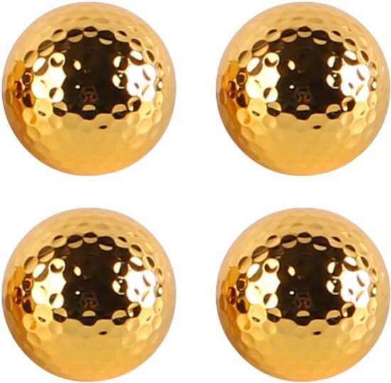 4 gouden oefenballen - zichtbare metallic golfballen voor training en geschenk