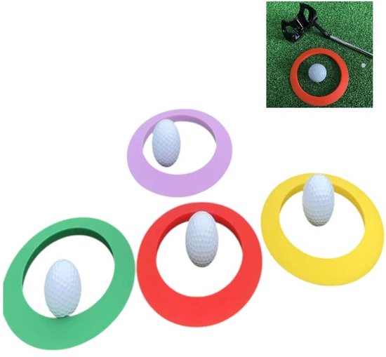 4 stuks - Golf Putting Hole Cup - Putting Ring - Golf Green Target - Draagbare, duurzame, verwijderbare Target Hole Cup - Allround oefentrainer voor de nauwkeurigheid van het putten - Geschikt voor binnen- en buitentrainingshulpmiddelen van Merkloos