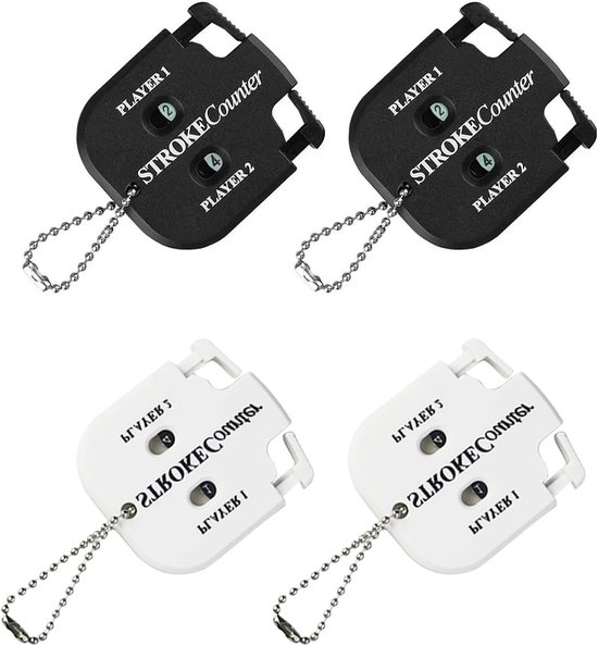 4 Stuks Golf Score Counters met Sleutelhanger - Handmatige Puntenteller, Golf Accessoires, Trainingstool voor Golfer, Compact en Draagbaar, Ideaal voor Golfresultaten en Score Bijhouden
