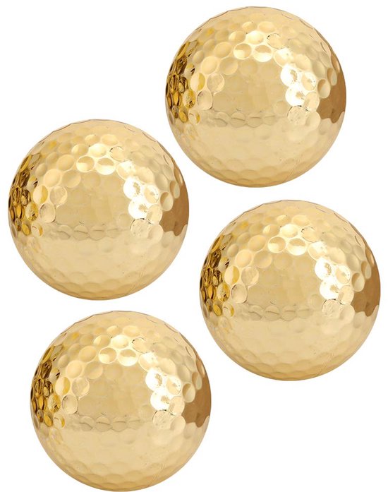4 Stuks Golfballen - Vergulde Dubbellaagse Golfballen - Hoge Kwaliteit en Draagbaar van Merkloos