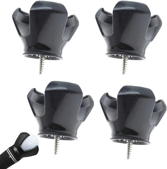 4 stuks - Golfbalvanger - Draagbare vanger - Draagbare vangklauw - Golfbalgrijper - Stabiele balvanger - Ontwerp met drie klauwen - Zwart - 5,1*5,2 cm - Geschikt voor golfputtergripbeschermers -Haalt de bal gemakkelijk van het uiteinde van de putter