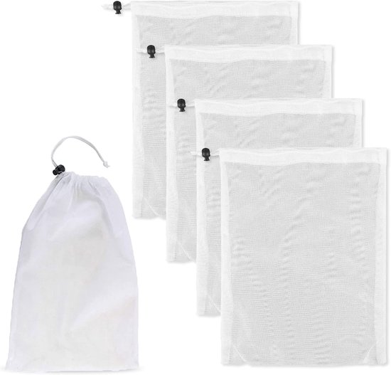 4 stuks reservezakken, stoffilters, reinigingszakken, accessoires voor zwembadstofzuiger, voor het verzamelen van bladeren en klein vuil