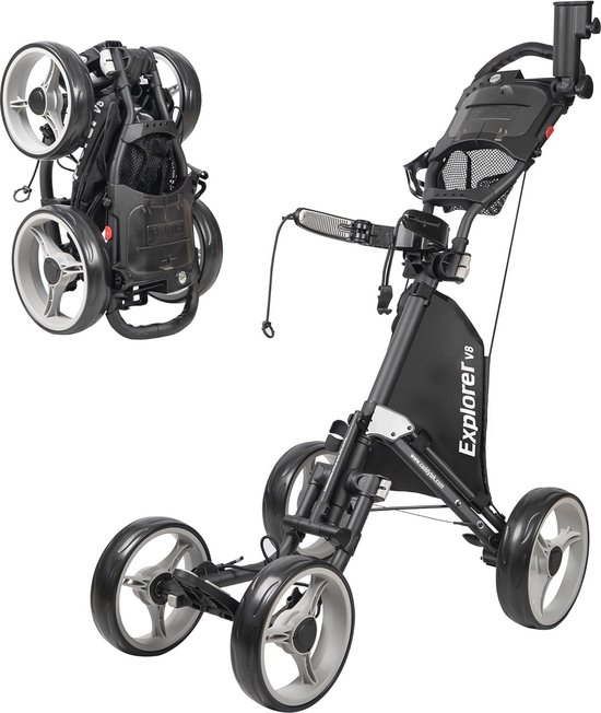 4-Wiel Golf Push Cart - Lichtgewicht en Verstelbaar van Merkloos