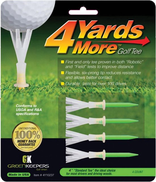 4 Yards More Golf Tee - Extreme - 4 inch - Groen van Greenkeeper